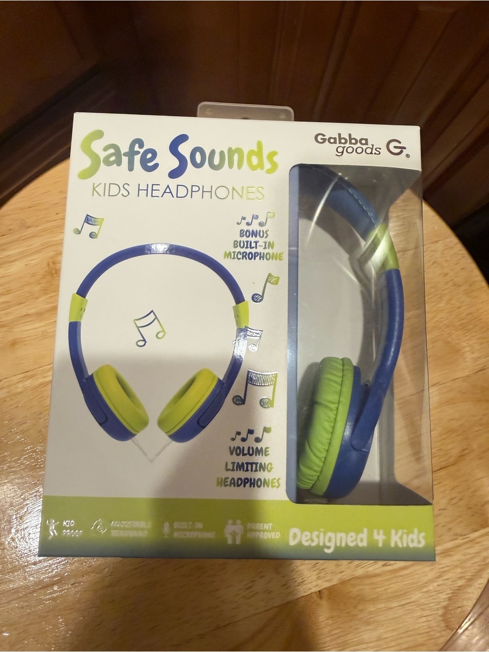 Safe Sounds Kids Headphones - Blue & Lime NEW in box!